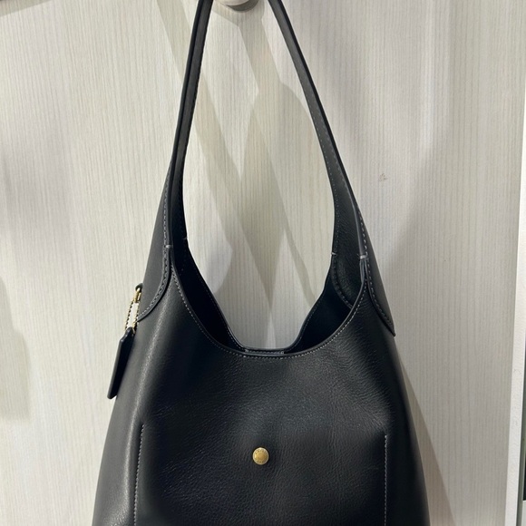 Coach Dark Leather Shoulder Bag Brookling 28 - Picture 6 of 6